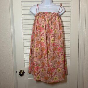 Wishlist Apparel Floral Mini Dress Small Pink Boho Tie Strap